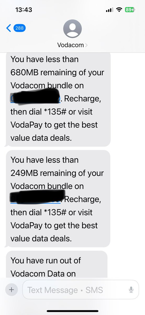 Hey <a href="/Vodacom/">Vodacom</a>. Can you please explain why these messages came within seconds of each other? With my phone on the table (not being used). And any background app refresh turned off