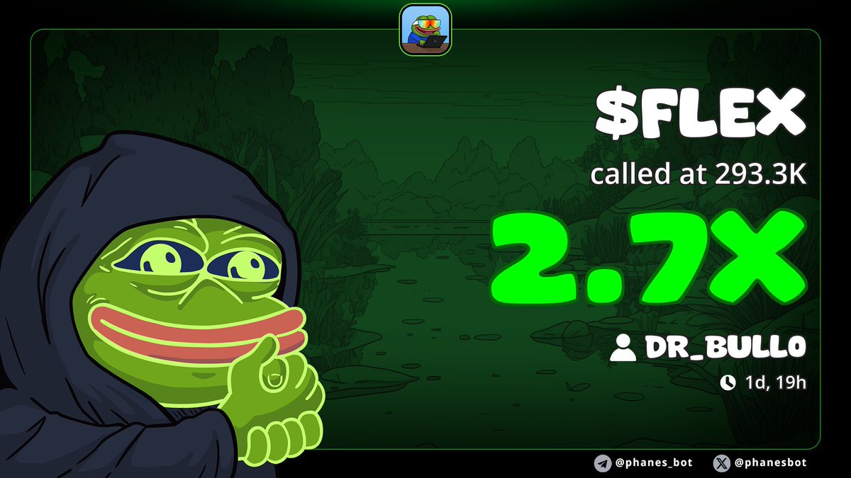 Done 2.7x from my call
LFG🚀🚀

$FLEX 

7bF2c2TgkwR4LywLPs2M49JWjVC7tZoD51Z6NgoPpump