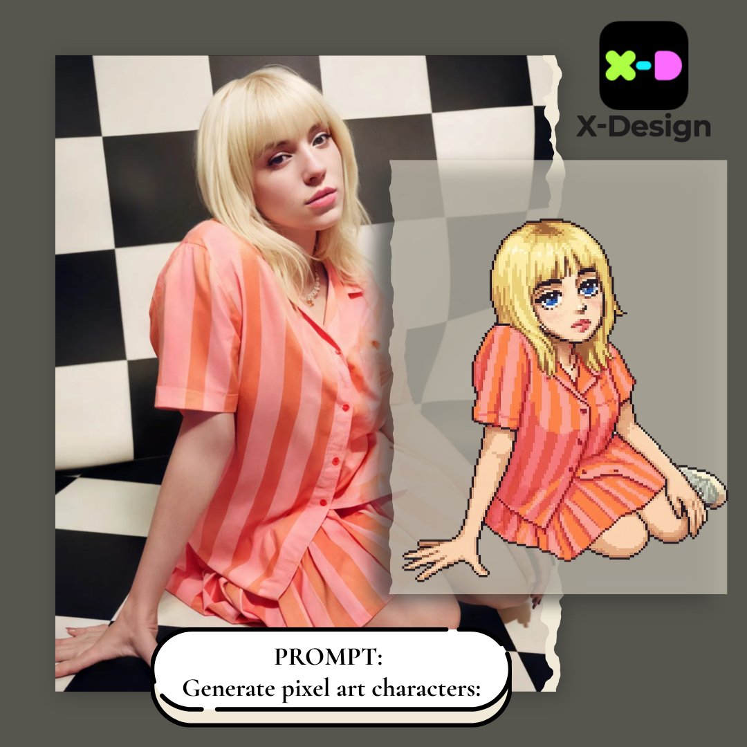 xdesign_global's tweet image. We reimagined three of our favorite celebrities in 8-bit style 👾✨ and the results are just as fun as you’d imagine.

Side by side, their real photos meet pixel art, all created with X-Design.

#XDesign #NanoBanana #BillieEilish #TaylorSwift #SabrinaCarpenter #AIArt