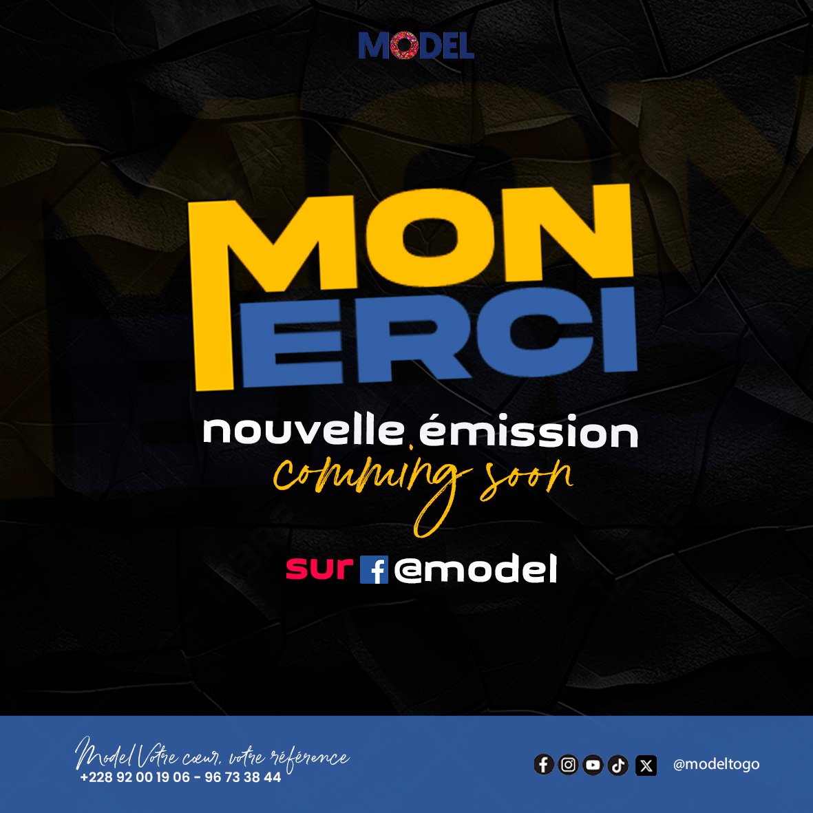 gueli20's tweet image. ⭐Nous serons plus proche de vous pour cette rentrée la famille😊. 

&quot;MonMerci&quot;, votre nouvelle émission sur votre  chaîne web @ModelTogo 🥳

Model votre cœur❤️, votre référence🎉.
.
.
.
#mediamodel #webmedia #monmerci #nouvelleemission #AmedhorCorp #Tgtwittos