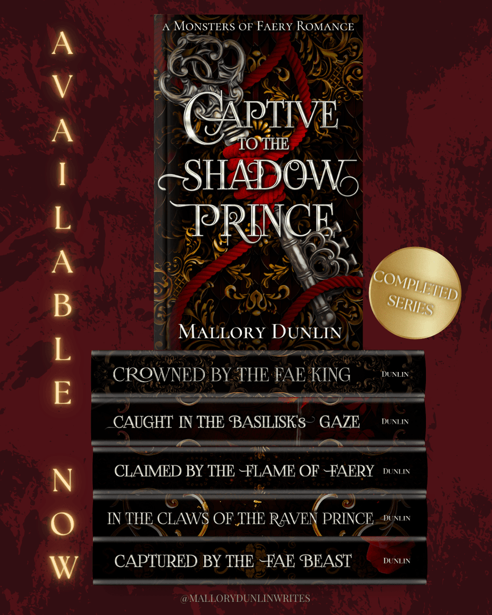 The 𝘔𝘰𝘯𝘴𝘵𝘦𝘳𝘴 𝘰𝘧 𝘍𝘢𝘦𝘳𝘺 𝘚𝘦𝘳𝘪𝘦𝘴 is complete 🖤 Now available on Amazon, KU, &amp; Audible! 𝘊𝘢𝘱𝘵𝘪𝘷𝘦 𝘵𝘰 𝘵𝘩𝘦 𝘚𝘩𝘢𝘥𝘰𝘸 𝘗𝘳𝘪𝘯𝘤𝘦 will be coming to audio soon 😉  

#fantasyromance #faeromance #bookishlove #romancereaders #fantasybooks #kindleunlimited