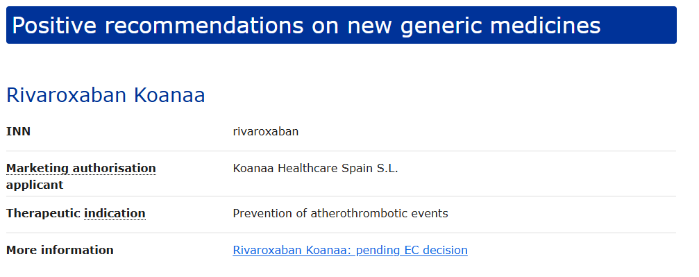doepke_michel's tweet image. $BAYN #Bayer another #Xarelto generic is ready to enter the EU market.