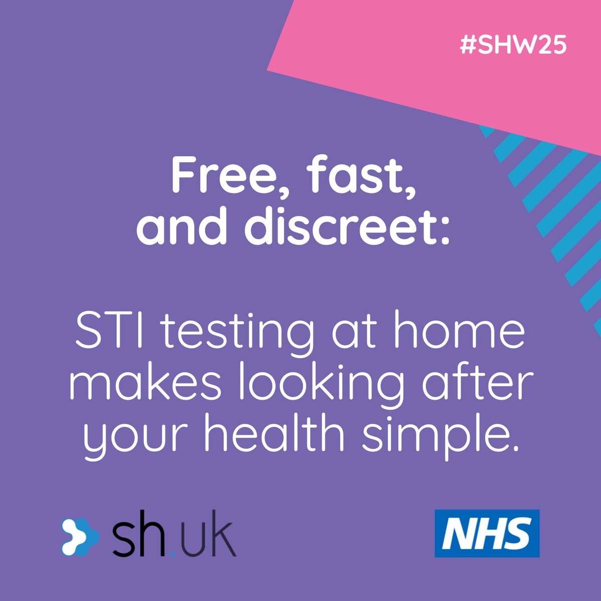 Easy. Inclusive. Totally in your control. Testing made simple.

Get your free STI test at SH.UK
#SHW25
