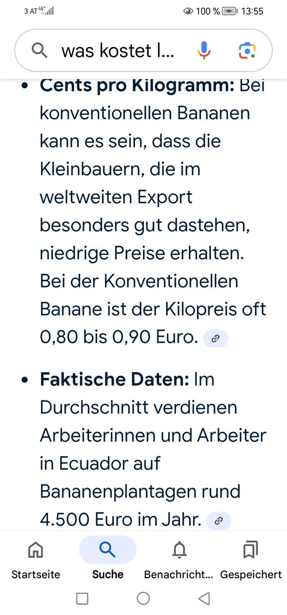 🍌🍌🍌
Ich glaube es nicht, dass Bananenarbeiter in Ecuador pro Jahr ~ € 4.500,-- verdienen, wenn die Bananen in Europa pro Kilo € 0.99
kosten. 
Und apropos:  heimisches Obst kostet jetzt zur Erntezeit: ~ € 4,99🤬