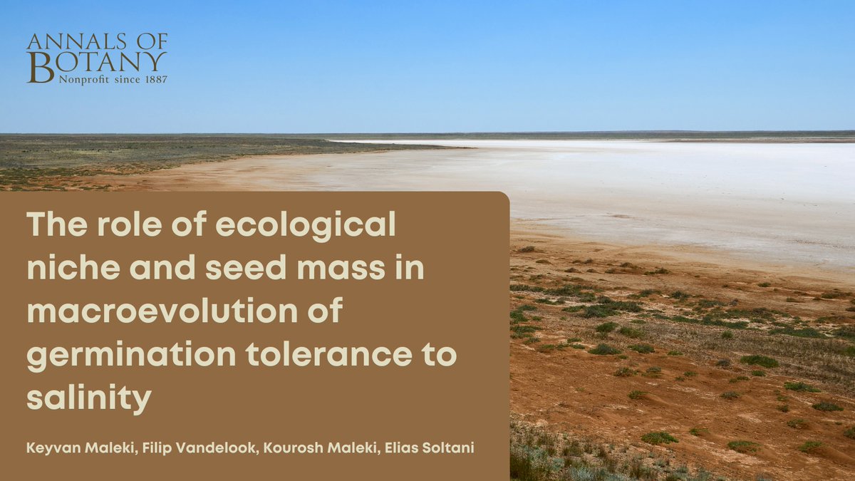 annbot's tweet image. 🎉 Great news! The paper ‘The role of ecological niche and seed mass in macroevolution of germination tolerance to salinity’ in @annbot by Keyvan Maleki and co-authors is now #free for 2 weeks 🧵(1/7)

👉 doi.org/p53x
#PlantScience #PlantReproduction #ClimateChange