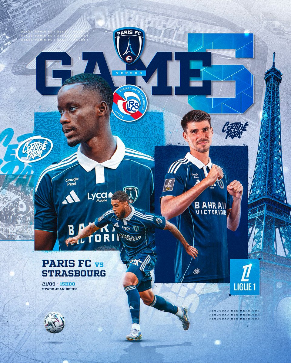 𝐉𝐎𝐔𝐑 𝐃𝐄 𝐌𝐀𝐀𝐀𝐀𝐓𝐂𝐇 ⵑ

Aujourd’hui, l’histoire continue. Objectif 3/3

⚔️ Paris FC 🆚 Strasbourg
⏰ 15h
🏟️ Stade Jean Bouin
📺 <a href="/ligue1plus/">L1+</a> 

#CertifiéParis #ParisFC #PFCRCSA