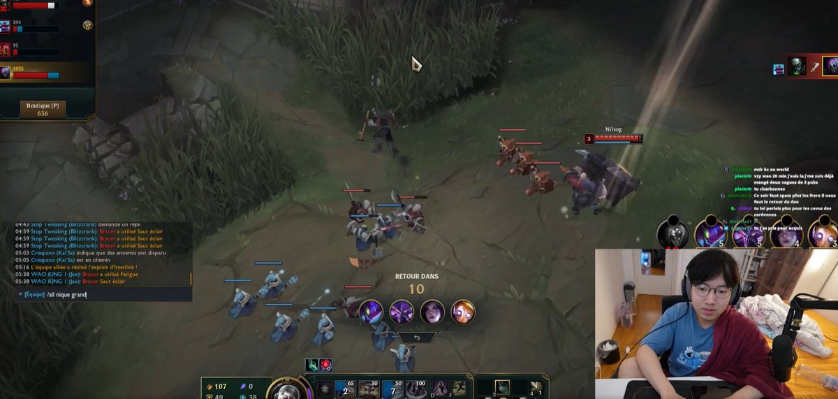 ahahaha j'ai roam top il est devenu fou