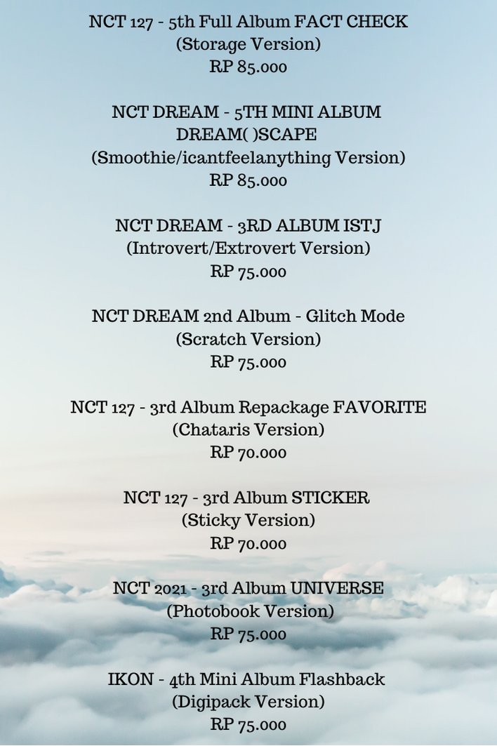 Masih ada yang cari album lama?
WTS
Album Sealed
Payment Via Shopee or COD at TSD4 in JakartaDay 2