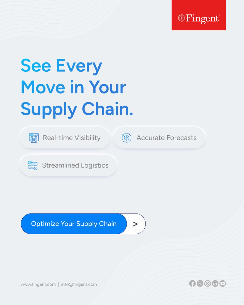 Fingent's tweet image. Unlock efficiency across your supply chain with real-time visibility, smarter forecasting, and streamlined logistics.
👉 Optimize your supply chain today: fingent.com/logtech/scm-su…
#SupplyChain #LogTech #DigitalTransformation #SmartLogistics #Fingent
