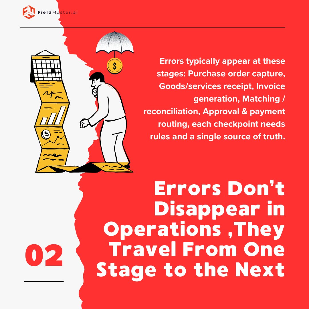 fieldmaster_ai's tweet image. Disputes start with bad data, not bad intent. When teams use different systems, problems multiply. Fixing this means one truth across all finance documents.

🔗 Connect to eliminate silos: fieldmaster.ai/contact-us

#InvoiceProcessing #DataIntegration #AccountsReceivable