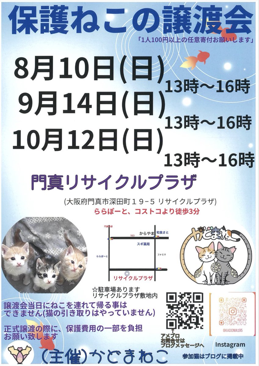 teranisi_k's tweet image. 保護猫活動をされている団体の方が控室にお越しになりお話を伺いました。

このたび異業種の方々とタッグを組んでイベントを開催されるそうです。
譲渡会は毎月実施されていて、地道な活動の継続に脱帽です。

#門真市
#保護ねこ