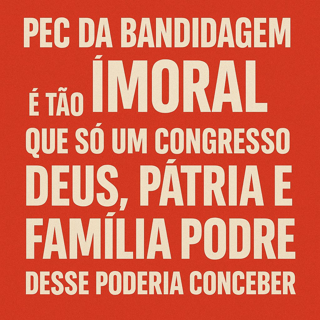 PEC da Bandidagem
blindagem pros corruptos, traição pro Brasil 🤌🏼