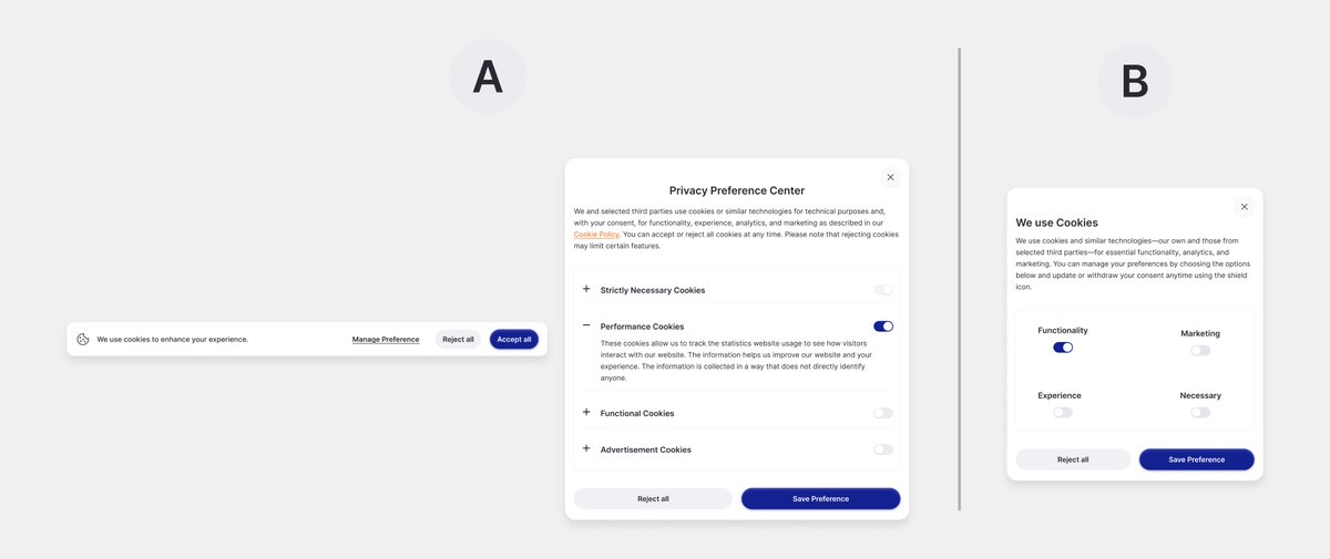 Hey_biyi's tweet photo. 🍪 Day 1 of my 30-Day UX Fixes Challenge

Cookie popups are everywhere.
But most are:
❌ Confusing
❌ Manipulative

Here’s how I’d fix it 👇
✅ Clear choices
✅ No dark patterns
✅ Simple layout

Small tweaks. Big wins.  
@heysatya_ @Daviowhite
 
#UXDesign #buildinpublic #dailyui https://t.co/hTawvlEQuL