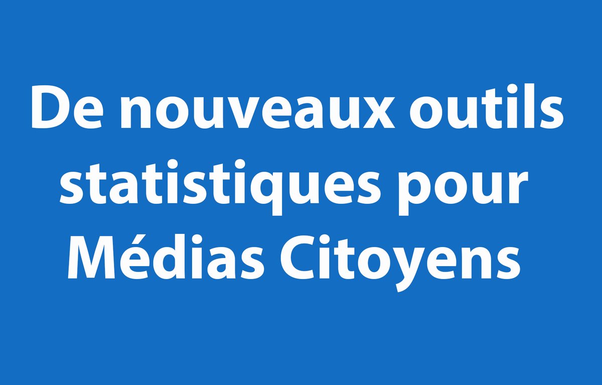 🔴 DE NOUVEAUX OUTILS STATISTIQUES POUR MÉDIAS CITOYENS - Nous disposons depuis peu d’outils statistiques et analytiques avancés, qui nous permettent de mesurer avec précision le pluralisme et l’équilibre éditorial d’un programme, qu’il soit radiophonique ou télévisé. Grâce à ces