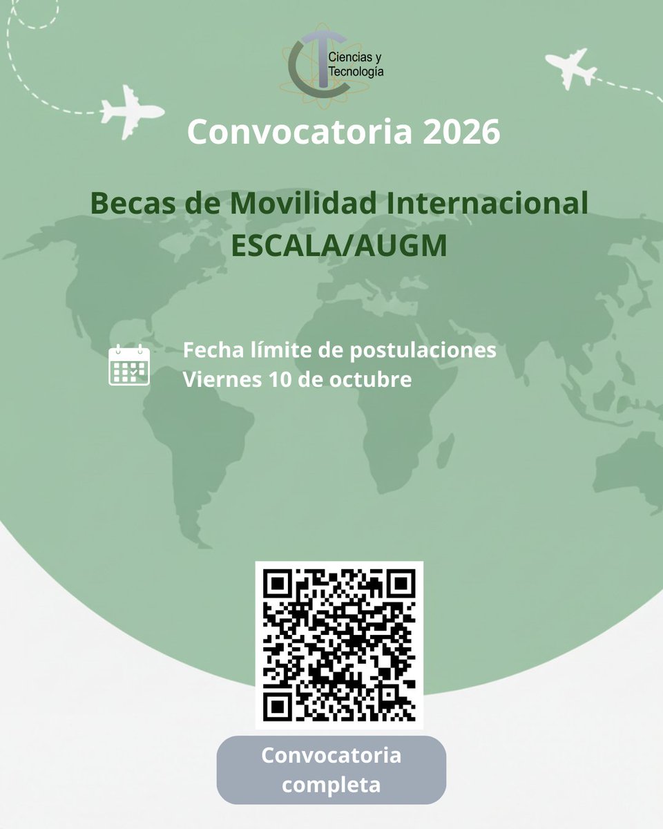 🌍✈️ Convocatoria 2026 – Becas ESCALA/AUGM

📌 Plaza exclusiva para estudiantes de Ing. en Alimentos FaCyT-UNI en la Univ. Nac. de Quilmes (Argentina) – 1er semestre 2026.

🗓️ Cierre: 10/10/25
MAS INFORMACIÓN : facyt.uni.edu.py/15465/