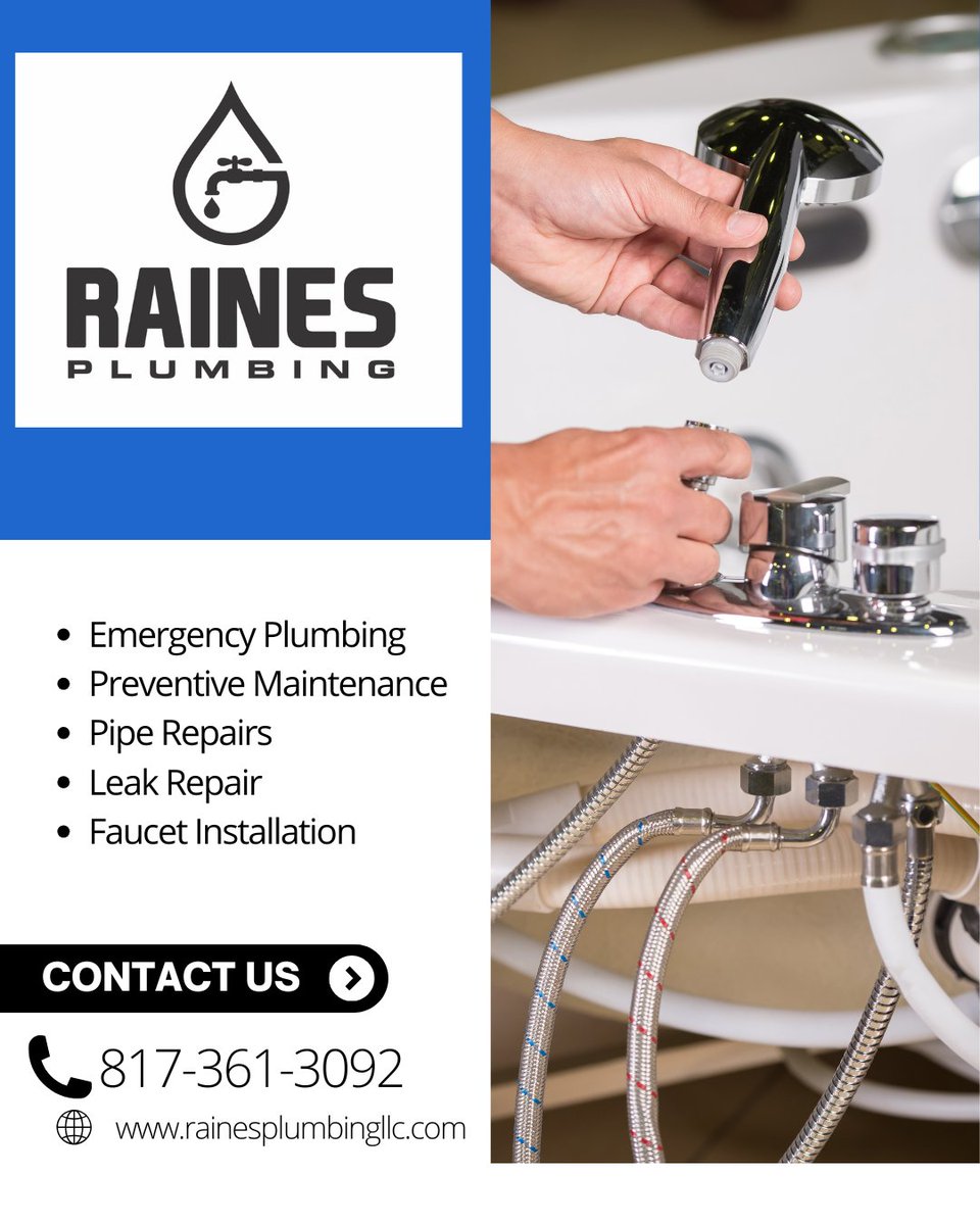 PlumbingRaines's tweet image. From Drains to Mains, We've Got You Covered! Your Trusted Name in Plumbing Repairs, call Raines Plumbing for Expert Service &amp;amp; Honest Prices
#rainesplumbing #dfwplumbing