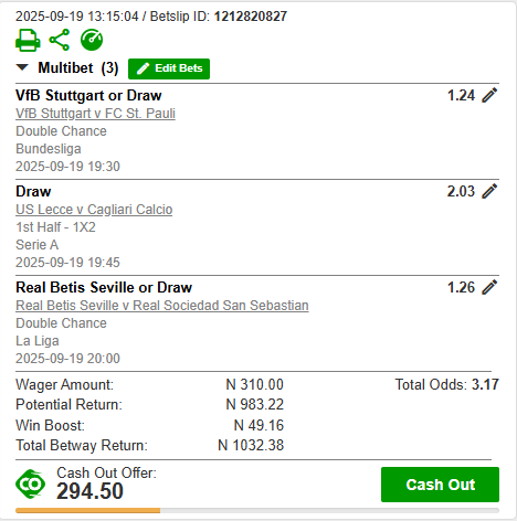 KaiserCashout's tweet photo. Locked in, let’s go hunting for that win! 🎯🔥

Total Odds: 3.17
 Potential Return: ₦1,032.38
 Booking Code: X484A2D5B

#betway #betwaynigeria https://t.co/Ur8Rgq4RB1