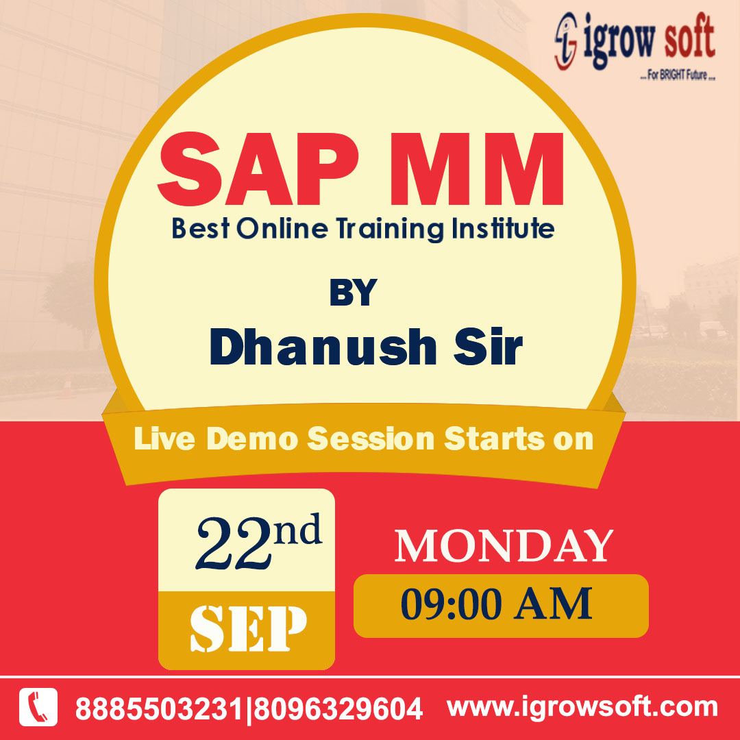 igrowsoftindia's tweet image. SAP MM Training Live Demo by Dhanush Sir from Igrowsoft
Visit:igrowsoft.com/sap-mm-trainin…
Call Us:+918885503231|8096329604
Email: igrowsoft.yours@gmail.com

#sapmmtraininginhyderabad
#sapmmtraininginstituteinameerpet
#sapmmtraining