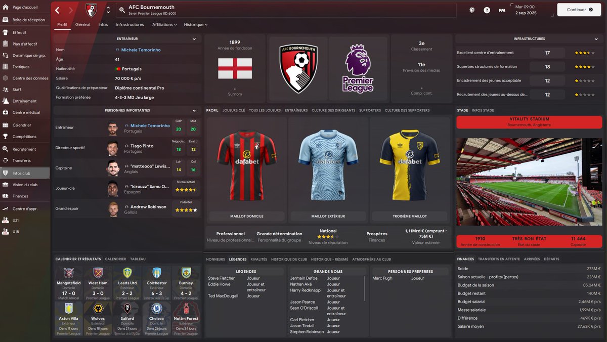 🚨 OBJECTIF EUROPE AVEC BOURNEMOUTH ! 🏆

🎮 Après un bon mercato et super début de saison 🍒 on poursuit notre aventure en Premier League sur #FM24 🔥
➡️ Cap sur une qualification européenne et pourquoi pas… la LDC ? ⭐️

⏰ Rendez-vous à 15h00
📺 twitch.tv/ythnk