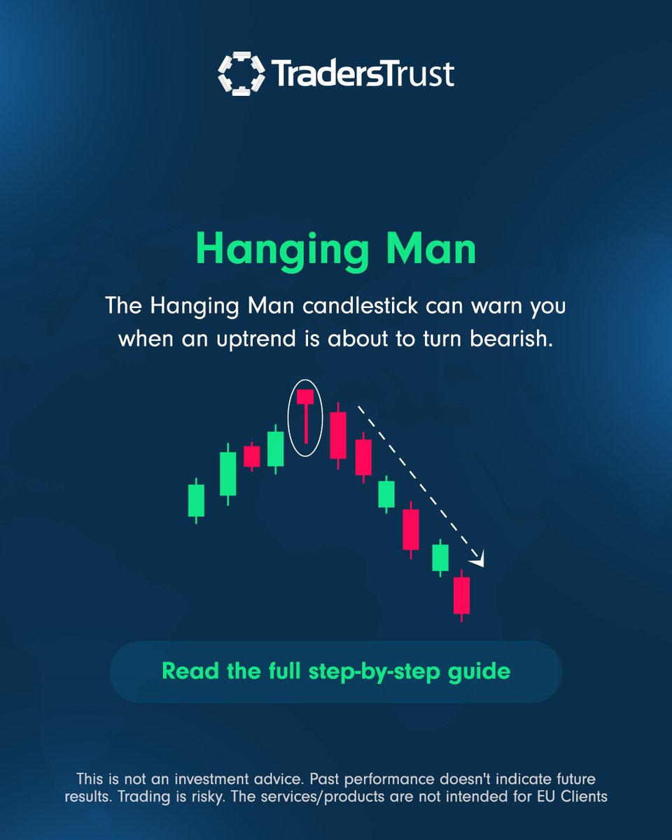 👀 Ever wondered how to spot when a bullish trend is running out of steam?
The Hanging Man candlestick is one of the most important bearish reversal signals.
Inside our new guide:
📌 How to identify it correctly
📌 When it works (and when it fails)
📌 A strategy to trade it