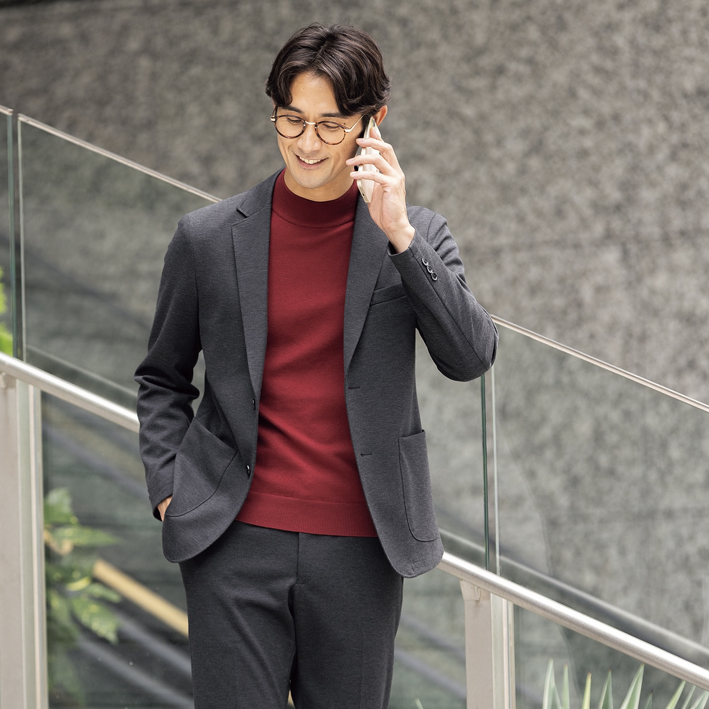 AOKI様専売 14ステラ 金のスーツ 紺シャドー スリム JUNKO SHIMADA JS homme ブ