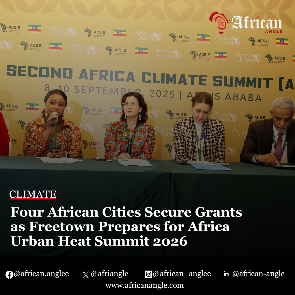 The grants, each worth $40,000, are designed to help cities quantify and map heat impacts, integrate findings into policy, and launch community-driven campaigns to raise awareness about the dangers of rising temperatures. 

africanangle.com/four-secure-gr…