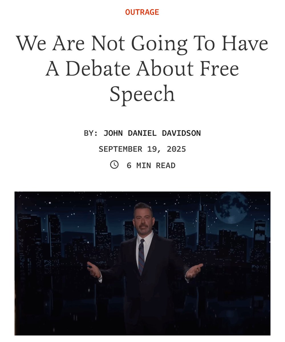The manufactured outrage over ABC canceling Jimmy Kimmel’s show is an attempt to change the conversation, to flip the script so that we’re not talking about the first major political assassination in America in 60 years and the mainstream left’s embrace of political violence.