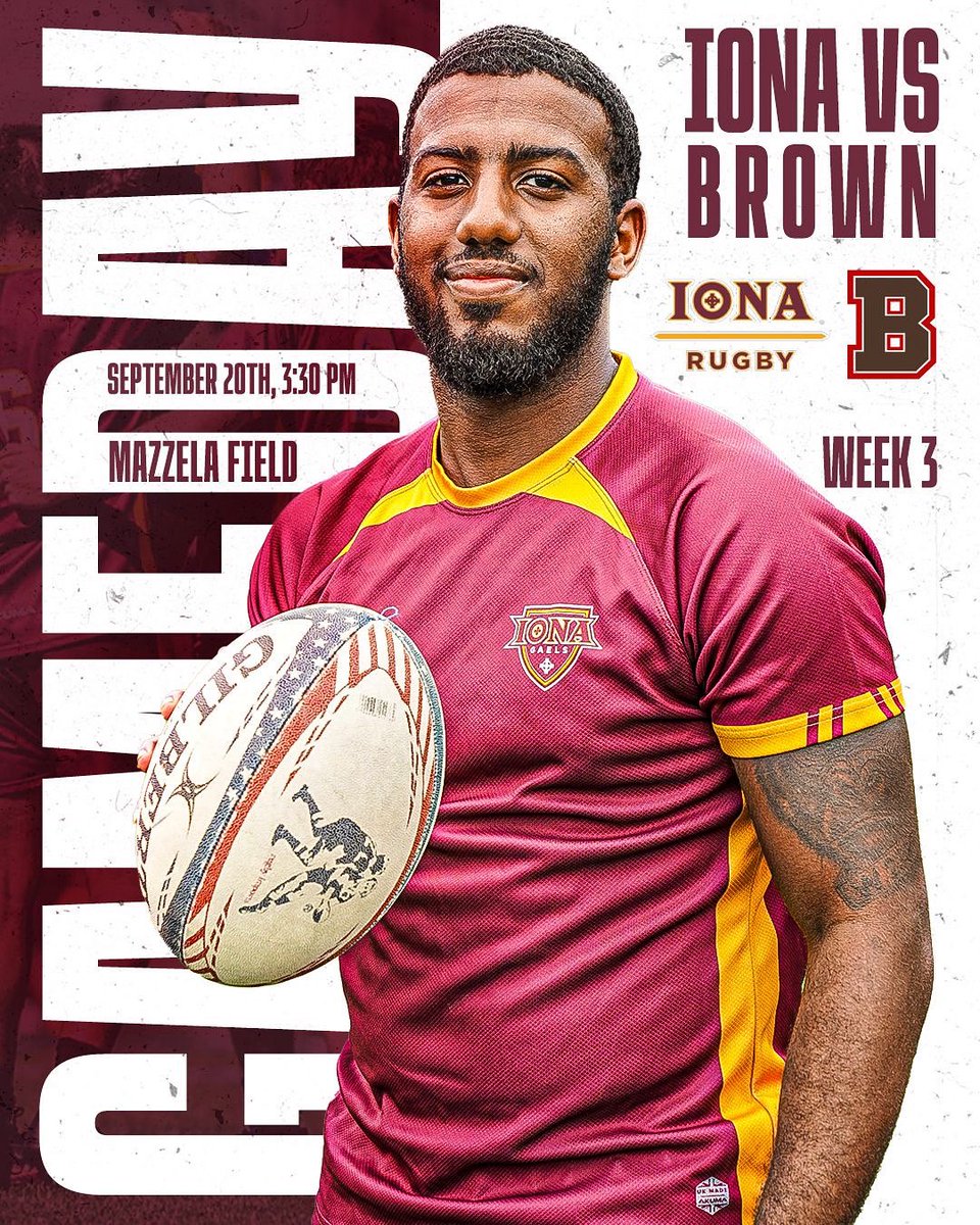 Iona Rugby is back home this Saturday for a matchup you won’t want to miss ⬇️

📍 Mazzella Field
🕞 3:30 PM Kickoff
🆚 Brown University