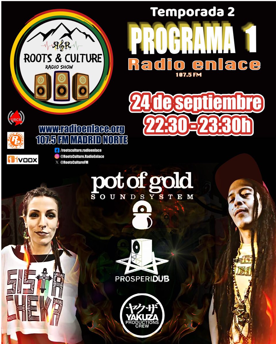 Roots & Culture - RadioEnlace (@rootsculturefm) on Twitter photo Volvemos con la segunda temporada de " Roots & Culture " entrevistamos a " Pot of Gold Soundsystem ".<a href="/PotOfGoldSound/">POT OF GOLD SOUND</a> Celebramos con ell@s sus 20 años en la escena musical. Os esperamos el proximo miércoles en las ondas. 💚💛❤️ ONE LOVE💚💛❤️ Volvemos con la segunda temporada de " Roots & Culture " entrevistamos a " Pot of Gold Soundsystem ".<a href="/PotOfGoldSound/">POT OF GOLD SOUND</a> Celebramos con ell@s sus 20 años en la escena musical. Os esperamos el proximo miércoles en las ondas. 💚💛❤️ ONE LOVE💚💛❤️