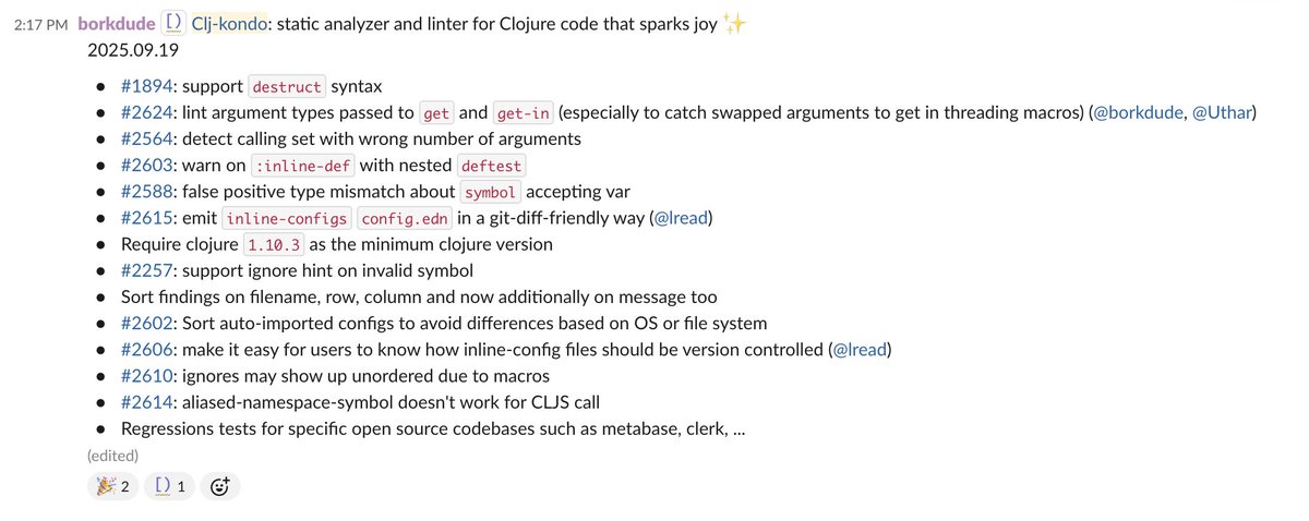 borkdude's tweet image. New #cljKondo version!

#clojure