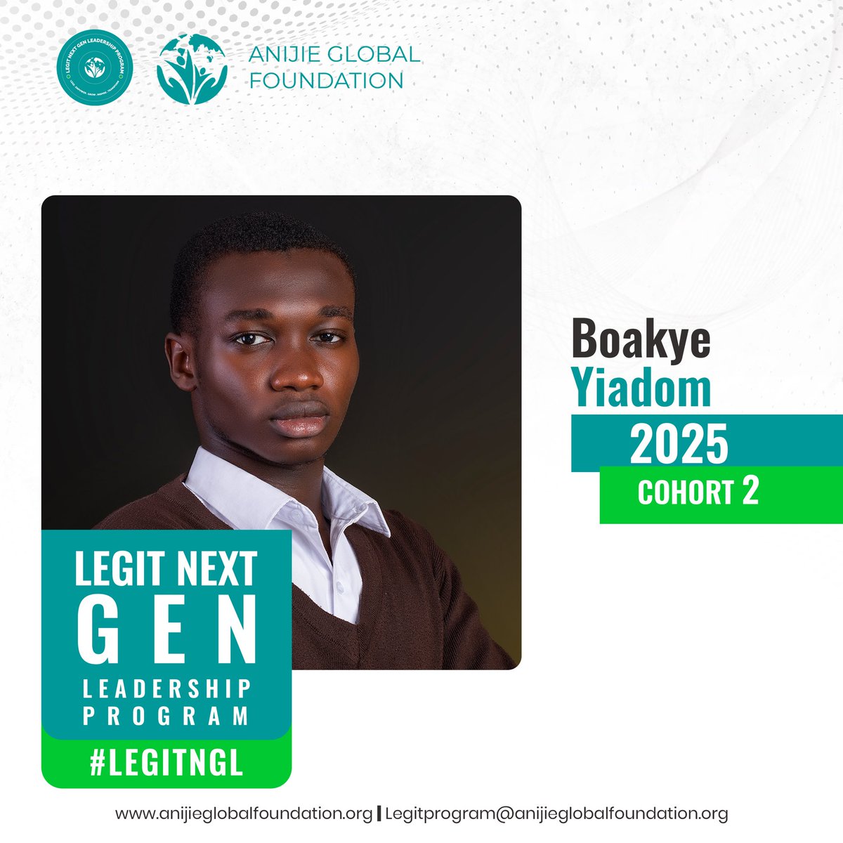 AnijieGlobal's tweet photo. INTRODUCING #LegitNGL

Meet Elvis Boakye-Yiadom

An emerging Psychologist passionate about mental health, youth empowerment, and leadership, with experience in Clinical Psychology, Psychiatry, and Executive Advisory.

Welcome aboard!
#AnijieGlobalFoundation #LEGITNextGenLeaders https://t.co/8FJa1bXXqv