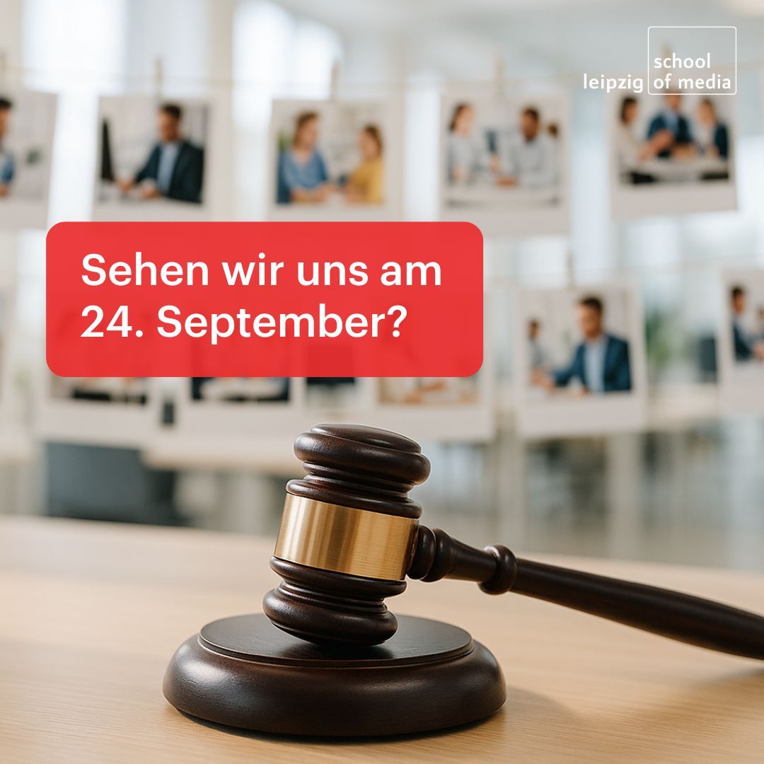 Sehen wir uns am 24.09.?

Dann findet unser kompaktes Online-Seminar „Bildrechte: Der rechtssichere Umgang mit Fotos und Bildern” statt. Kurzentschlossene können sich noch anmelden und sich auf ein informatives und kurzweiliges Seminar freuen. 

leipzigschoolofmedia.de/bildrechte/