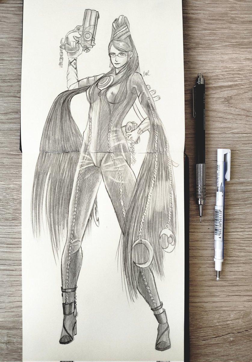 nderisArt's tweet image. first post with this bayonetta sketch