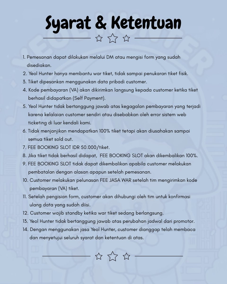 YeolHunter's tweet photo. 🔥OPEN 5 SLOT🔥

Tiket Open:
✅“MY” Membership (GL) Pre-Sale October 1, 2025 (2 PM - 9:59 PM)
✅Dyandra Global Presale October 2, 2025 (2 PM - 9:59 PM)
✅General Sale October 3, 2025 (2 PM)

“Silahkan isi form⬇️”
https://t.co/MtSxbMgGzp

#YeolHunter #Jastip #aespa https://t.co/fCra5SuOJp