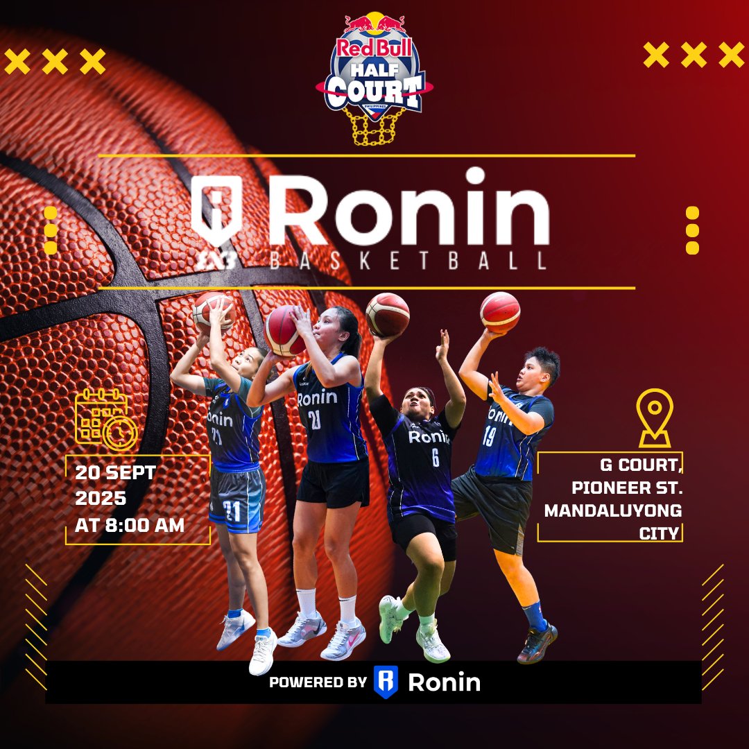 Tomorrow, our 4 best players hit the court at the <a href="/redbull/">Red Bull</a> Half Court Manila Qualifier 🏀🔥
It’s a tough road to the world finals against 31 other teams, but every game is a step in putting Ronin on the map! 🌍 #RoninCreator