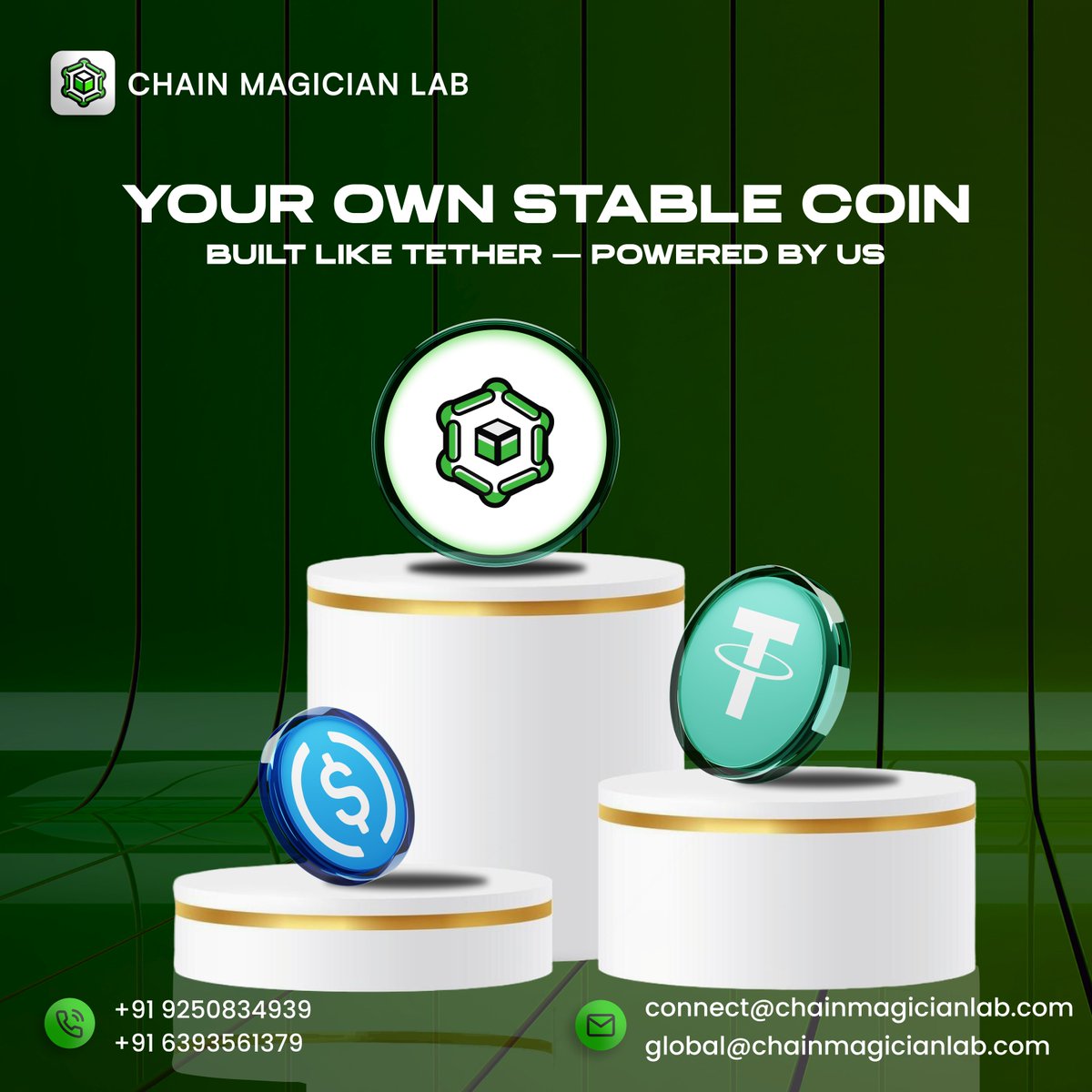 magician_l6117's tweet image. 💡 Ready to launch your own stablecoin like Tether (USDT) or USDC?
We design &amp;amp; develop secure, scalable, and fully customized stablecoins tailored to your business needs. 🚀

DM us OR Call us on
+91-9250834939

#StablecoinDevelopment #CryptoSolutions #TokenLaunch #USDT #USDC