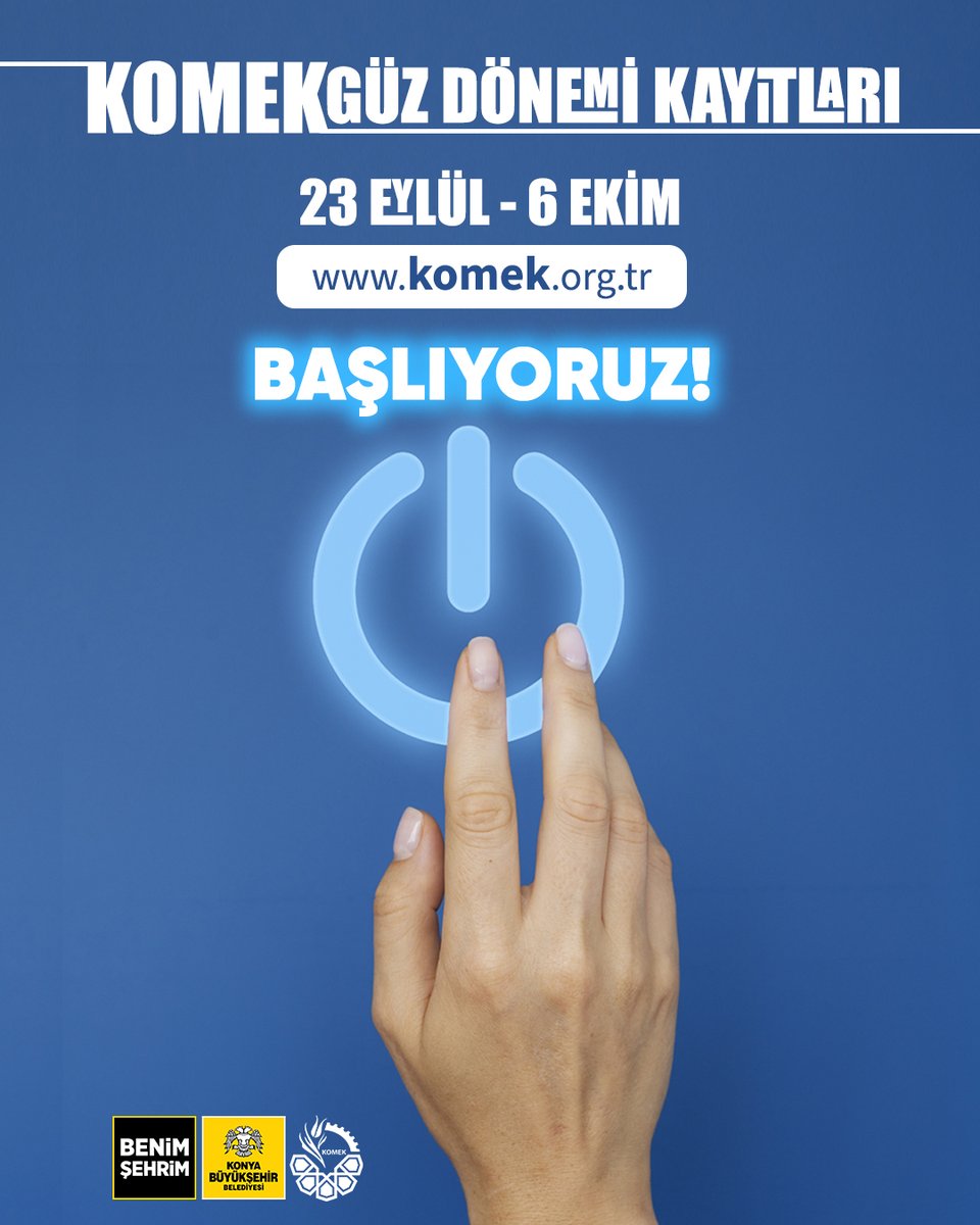 📢 KOMEK Güz Dönemi Kayıtları Başlıyor!

📅 23 Eylül – 6 Ekim tarihleri arasında sen de yerini ayırt!
💻 Başvuru için 👉 komek.org.tr

Yüzlerce kurs seçeneğiyle KOMEK, bu dönem de senin yanında. 🌿

#komekkonya #benimşehrim #uğuribrahimaltay #komekteöğrendim