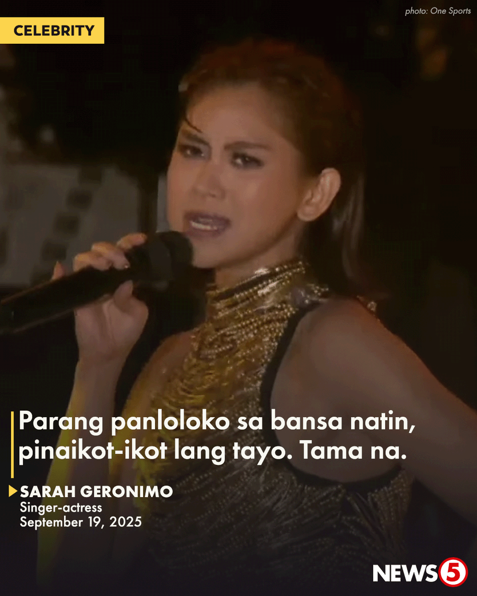 'PINAIKOT-IKOT LANG TAYO'

Ikinumpara ni Popstar Royalty Sarah Geronimo ang lyrics ng "Ikot-ikot" sa isyu ng korupsyon sa bansa nang i-perform niya ang kanta sa opening ceremonies ng UAAP Season 88 ngayong Biyernes, Sept. 19.