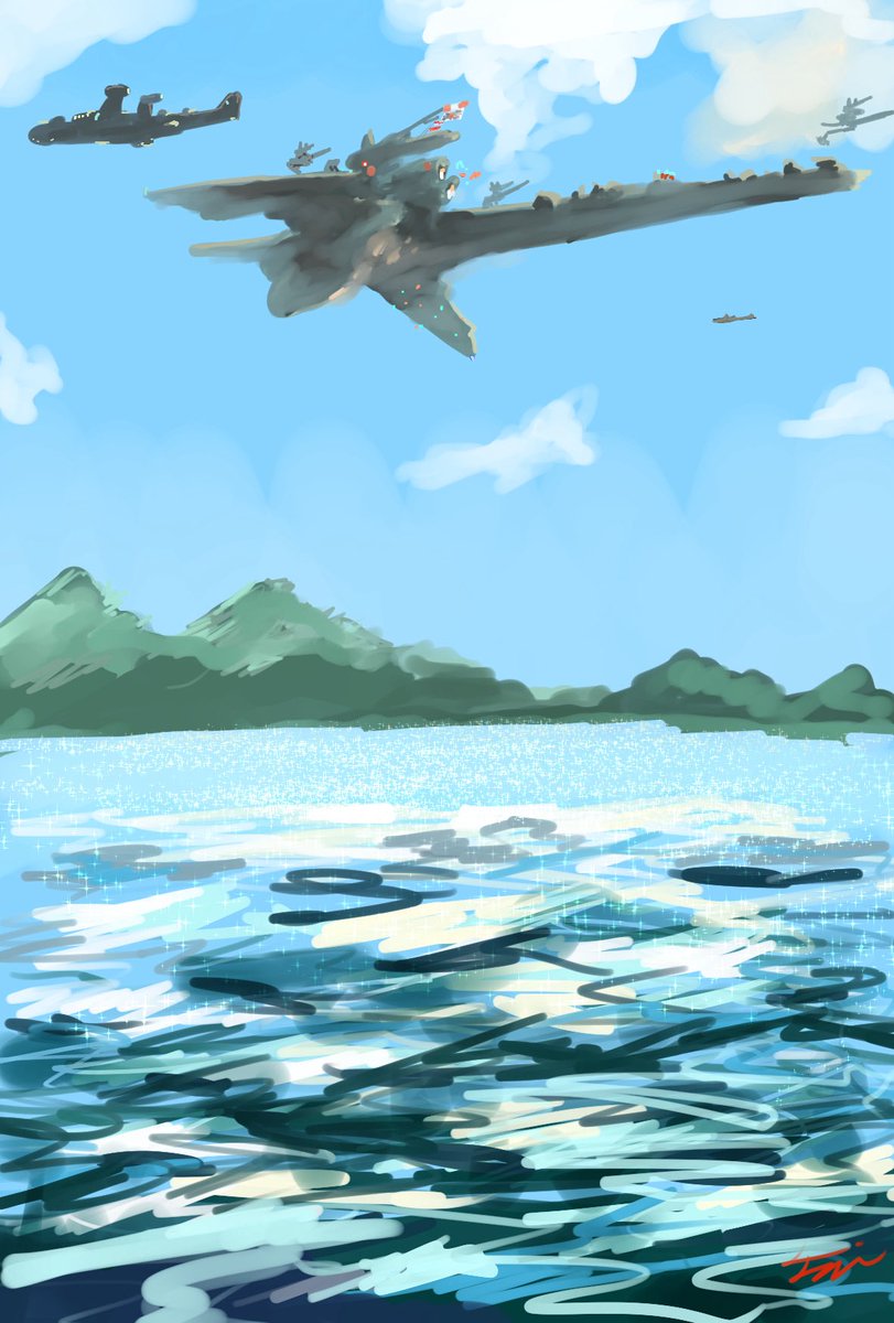 大気圏内で訓練中の宇宙空母

#イラスト
#厚塗り
#絵描きさんと繋がりたい
#scifiart
