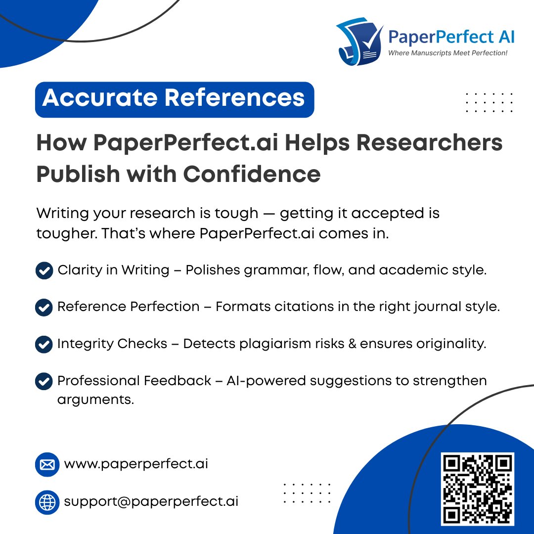 PaperPerfectAI's tweet photo. Whether you’re a PhD scholar, a student, or a seasoned researcher — PaperPerfect helps you turn your draft into a submission-ready paper.
🚀 Make every manuscript count with https://t.co/pNRvLwDPzH.
#PaperPerfectAI #iCodex #AcademicWriting #ResearchSuccess #PublishWithConfidence https://t.co/vkhk12V3Bv