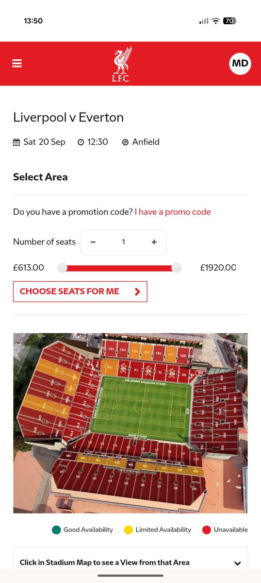 MarieDag81's tweet photo. Come on now @LFC @TicketHelpLFC why would you have ALL THIS AVAILABILITY left for a game that kicks off in less than 24hrs, just for hospitality at extortionate prices.  Surely it's not going to sell out so why not reduce them for us  members and allow working class folk to go? https://t.co/WyvY7l0UQ1