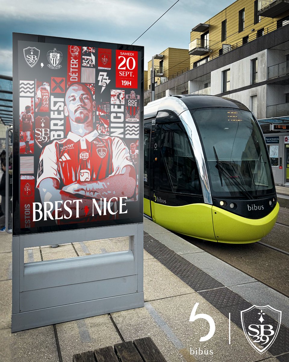 BibusBrest's tweet photo. ⚽ @SB29 // @ogcnice
📅Samedi 20 septembre
⏰19h
🏟️Stade Francis Le Blé
✅ Allez-y :
🚋en tramway - Ligne A
🚌en bus spécial depuis 🚏 Océanopolis ou depuis🚏Warspite.
Plus d'infos 👉 https://t.co/wlzF4I1f3Y
Bon match ! 🔴⚪
#icicestbrest #allezbrest https://t.co/2PRYqy0HmR