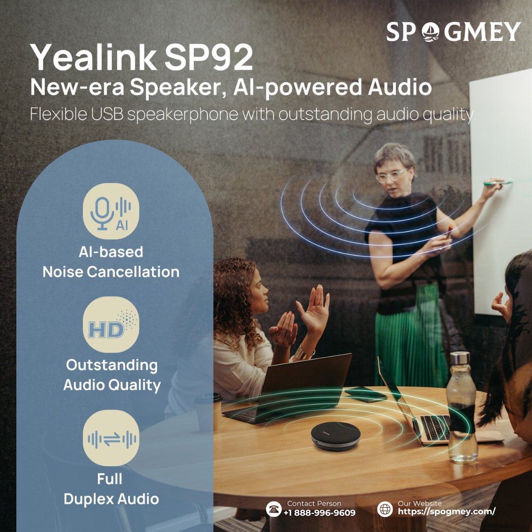 SpogmeyShop's tweet image. 𝐆𝐞𝐭 𝐭𝐡𝐞 𝐒𝐏𝟗𝟐 𝐭𝐨𝐝𝐚𝐲 𝐟𝐨𝐫 𝐬𝐦𝐚𝐫𝐭𝐞𝐫 𝐜𝐨𝐧𝐟𝐞𝐫𝐞𝐧𝐜𝐢𝐧𝐠!

The Yealink SP92 is a portable USB speakerphone designed for professional calls and conferencing.

#Yealink #Speakerphone #ConferenceSolutions #PortableAudio #SpogmeyShop