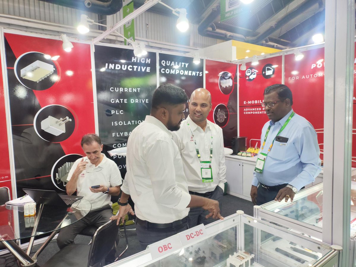 premogroup's tweet image. Day 2 of #ElectronicaIndia ✅
Exciting demos &amp;amp; great discussions on Premo’s magnetics for #emobility &amp;amp; wireless power transfer. ⚡

📌 Last chance tomorrow! Find us at Hall 2, Stand 2.F25.
#PowerElectronics #wearepremo