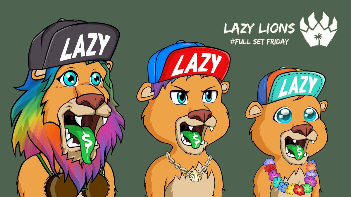 LazyCoCoLion's tweet image. GM #LazyMoney - Happy FriYAY 

#FullSetFriday @LazyLionsNFT 
$Lazy is a VIBE
ROAR 🦁