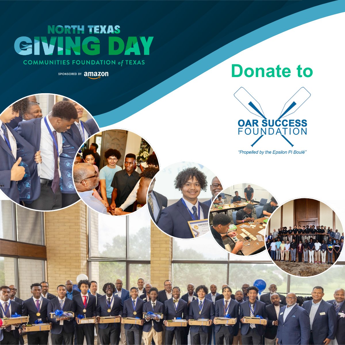 OARfoundation's tweet photo. @GiveWisely Thank you for your donations! Your donations help us continue to build futures for young students in the #DFW Metroplex through our #OARSmenProgram. We are grateful &amp; excited to celebrate along with the 3.5k local nonprofits benefiting from $74M+ raised on #NorthTexasGivingDay! https://t.co/GpJDPIAYnp