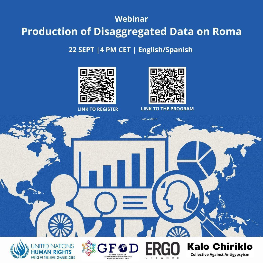📢 Webinar: Human Rights and Production of Disaggregated Data on Roma 

For International Roma Holocaust Memorial Day the OHCHR will host a webinar to strengthen national and local efforts to generate and use disaggregated data on Roma communities.

Scan the QR code below⤵️