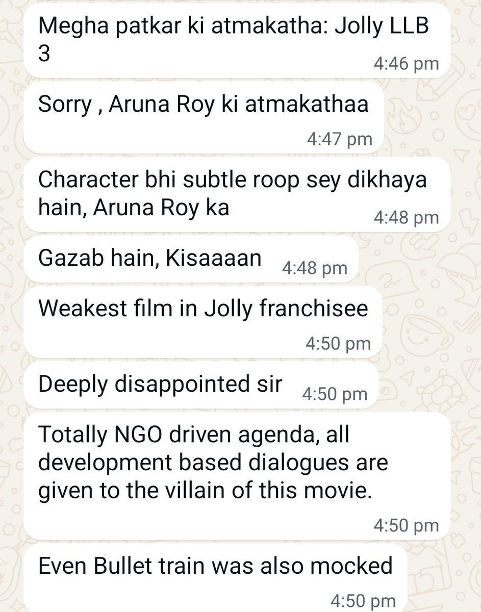 I won't be watching #JollyLLB3 after this feedback. I'm not into any boycott campaign, <a href="/ArshadWarsi/">Arshad Warsi</a> &amp; <a href="/akshaykumar/">Akshay Kumar</a>. My son wanted me to take him to the theatre tomorrow for your movie. I showed him these messages a while ago and told him I won't waste my money on this shit.