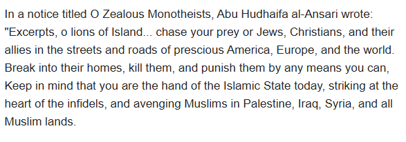 UTDbran_. 🇬🇧 (@brandon45249531) on Twitter photo 🚨 🇬🇧: ISIS CALLS FOR THE SLAUGHTER OF CHRISTIANS AND JEWS IN UK ATTACKS❗️
THE SO-CALLED ISLAMIC STATE HAS SENT A CHILLING WARNING CALLING FOR TERROR IN THE WEST ⚠️
Thank you <a href="/JenKteach/">Jennifer Thetford-Kay</a> for bringing this to my attention 🚨 🇬🇧: ISIS CALLS FOR THE SLAUGHTER OF CHRISTIANS AND JEWS IN UK ATTACKS❗️
THE SO-CALLED ISLAMIC STATE HAS SENT A CHILLING WARNING CALLING FOR TERROR IN THE WEST ⚠️
Thank you <a href="/JenKteach/">Jennifer Thetford-Kay</a> for bringing this to my attention