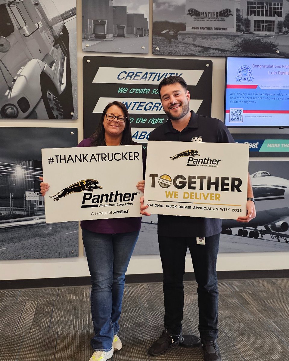 From life-saving medical shipments to urgent business deliveries, the Panther fleet keeps supply chains moving when it matters most. We are proud to #ThankATrucker during National Truck Driver Appreciation Week! #NTDAW2025